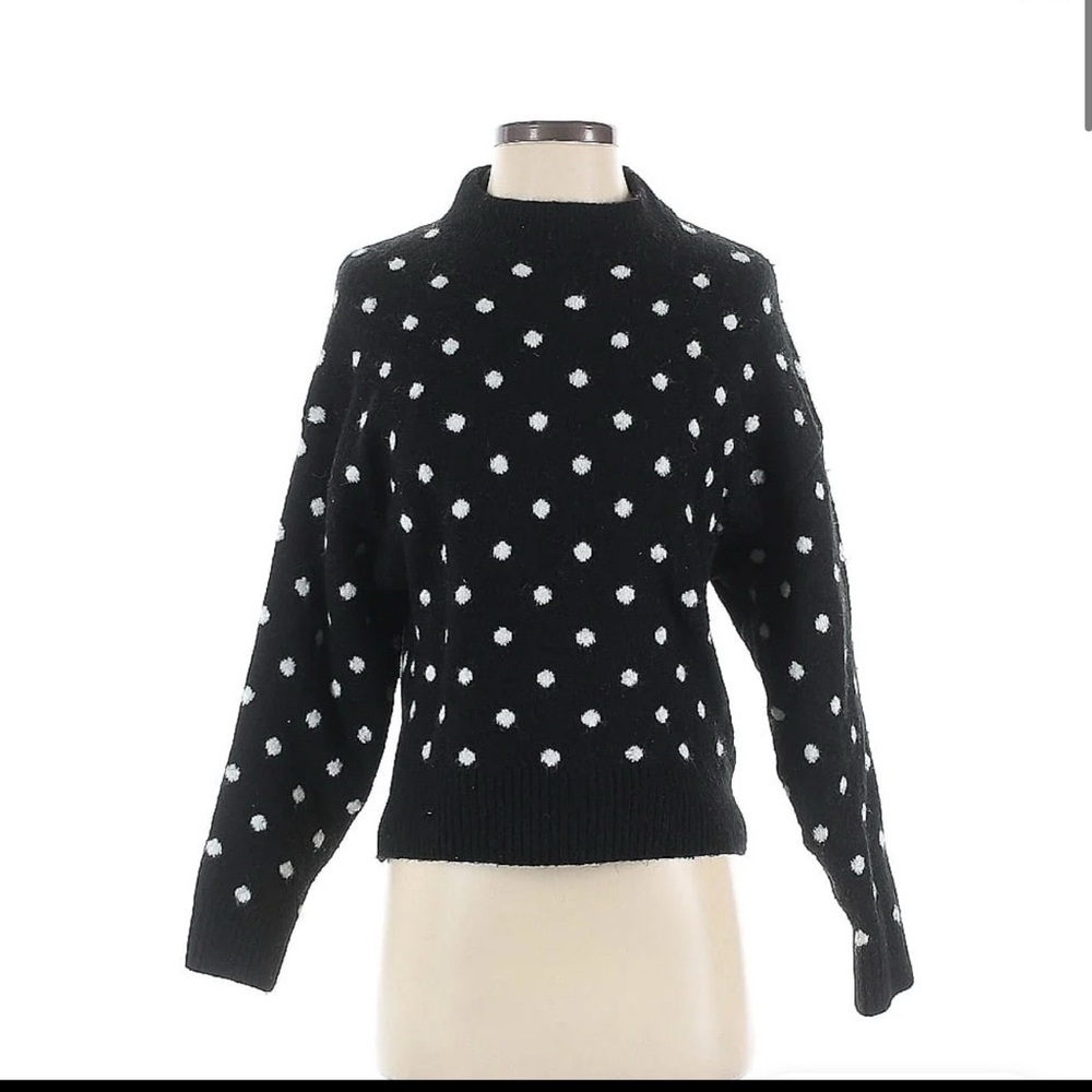 H&M Black Sweater with White Dots